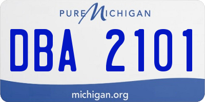 MI license plate DBA2101