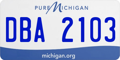 MI license plate DBA2103