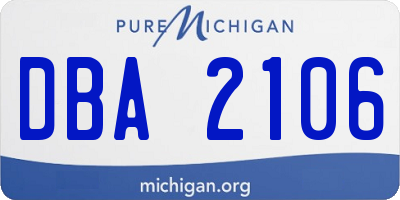 MI license plate DBA2106