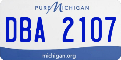 MI license plate DBA2107