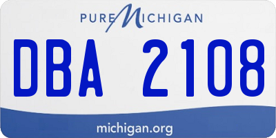 MI license plate DBA2108