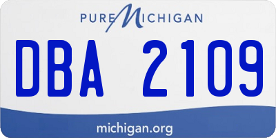 MI license plate DBA2109