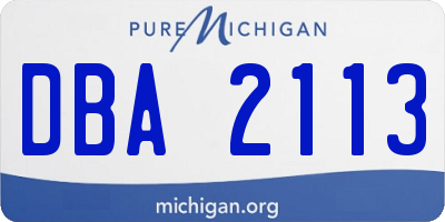 MI license plate DBA2113