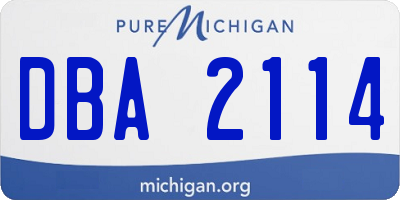 MI license plate DBA2114