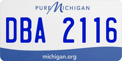 MI license plate DBA2116