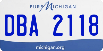 MI license plate DBA2118