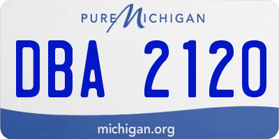MI license plate DBA2120