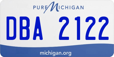 MI license plate DBA2122