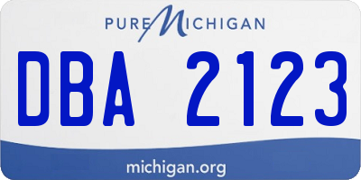 MI license plate DBA2123