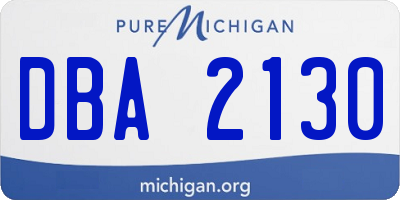 MI license plate DBA2130