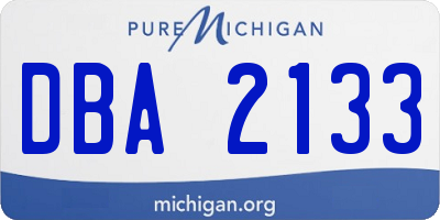MI license plate DBA2133