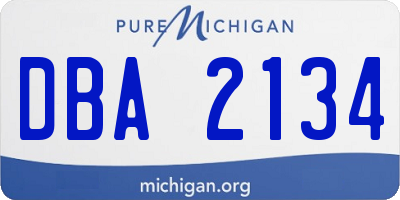 MI license plate DBA2134