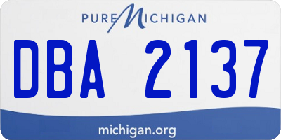 MI license plate DBA2137