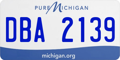 MI license plate DBA2139