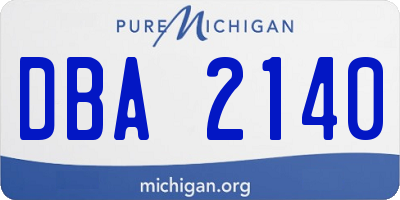 MI license plate DBA2140