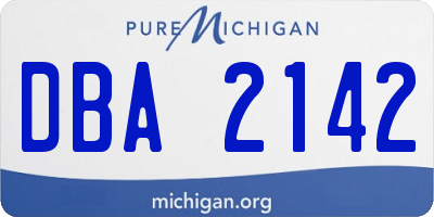 MI license plate DBA2142