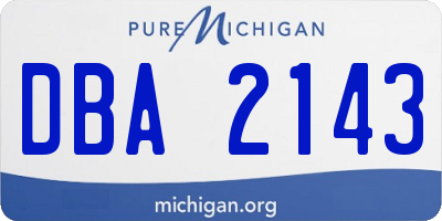 MI license plate DBA2143