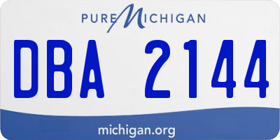 MI license plate DBA2144