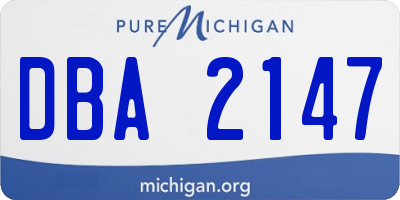 MI license plate DBA2147