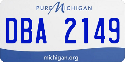 MI license plate DBA2149