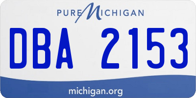 MI license plate DBA2153