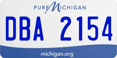 MI license plate DBA2154