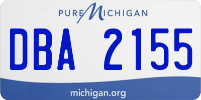 MI license plate DBA2155