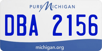 MI license plate DBA2156
