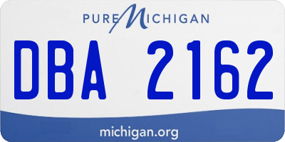 MI license plate DBA2162
