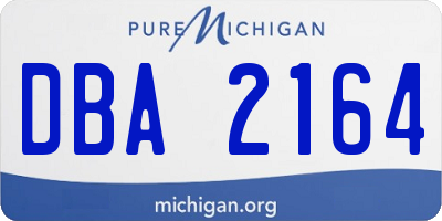 MI license plate DBA2164