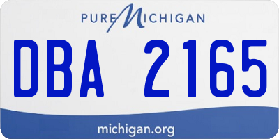MI license plate DBA2165
