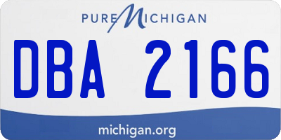 MI license plate DBA2166