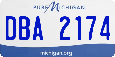 MI license plate DBA2174