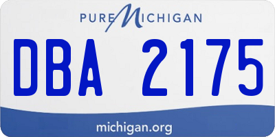 MI license plate DBA2175