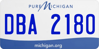 MI license plate DBA2180