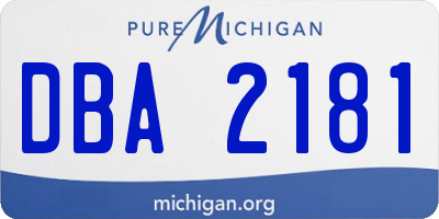 MI license plate DBA2181