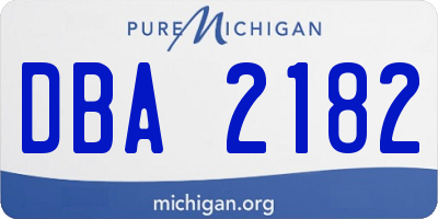 MI license plate DBA2182