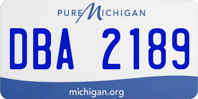 MI license plate DBA2189