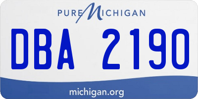 MI license plate DBA2190