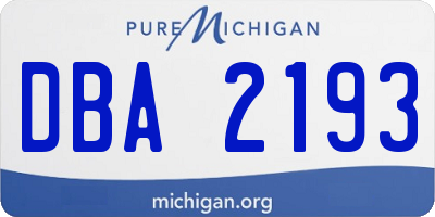 MI license plate DBA2193