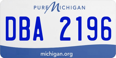 MI license plate DBA2196