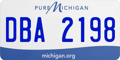 MI license plate DBA2198