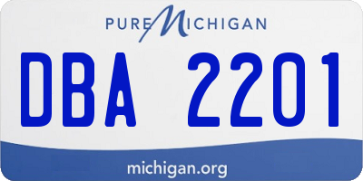 MI license plate DBA2201