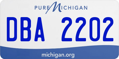 MI license plate DBA2202