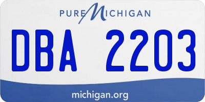 MI license plate DBA2203