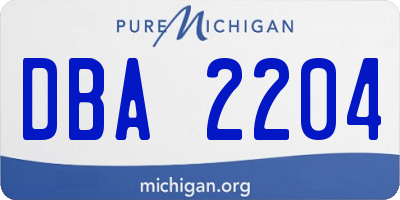 MI license plate DBA2204