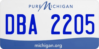 MI license plate DBA2205