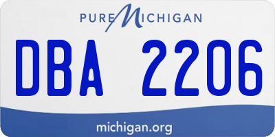 MI license plate DBA2206