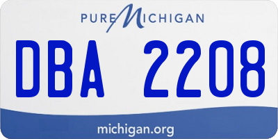 MI license plate DBA2208