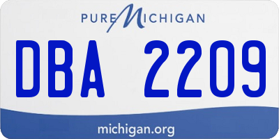 MI license plate DBA2209